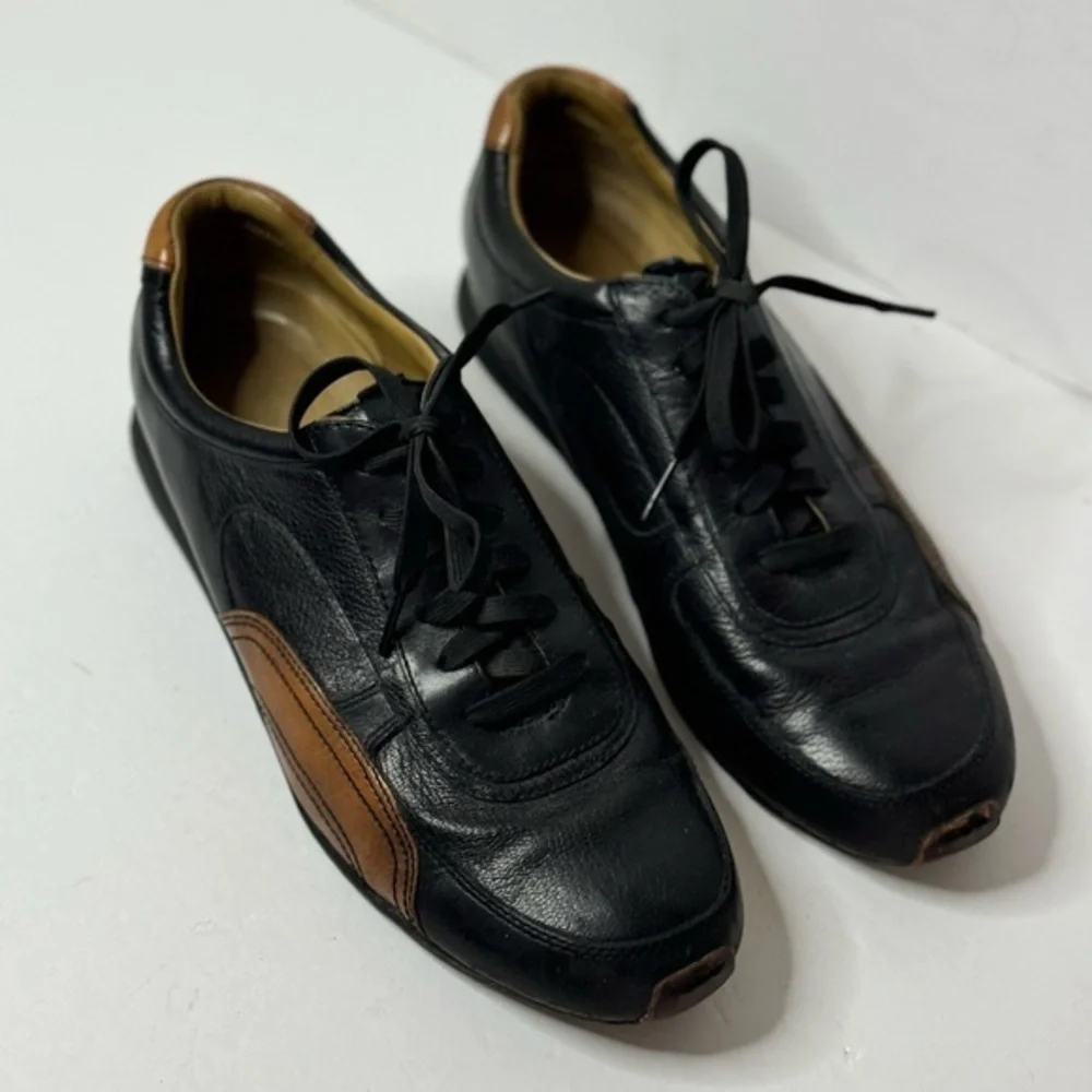 I. Travel Black Leather Two Tone Oxford Driving Walking Shoes Men's
